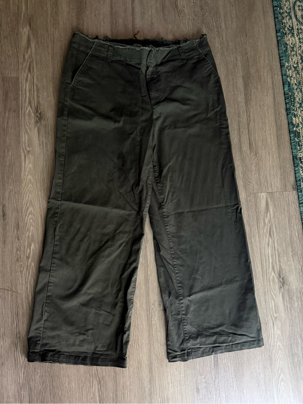 wild fable Wide-Leg Chino Pants Distressed Dark Grey Grunge Skater Baggy